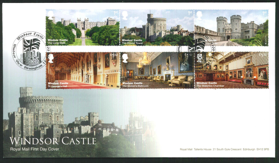 2017 - First Day Cover "Windsor Castle" - Windsor View Birmingham Postmark